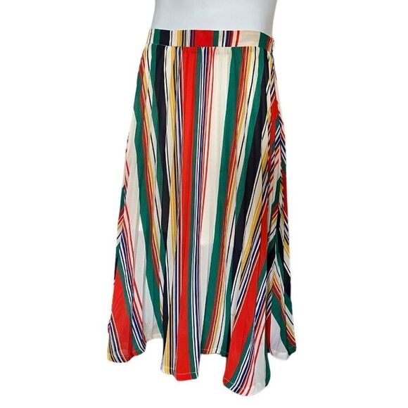 Womens A. Calin Flying Tomato Multicolor Stripe A Line Midi Skirt - Sz S - Picture 1 of 3